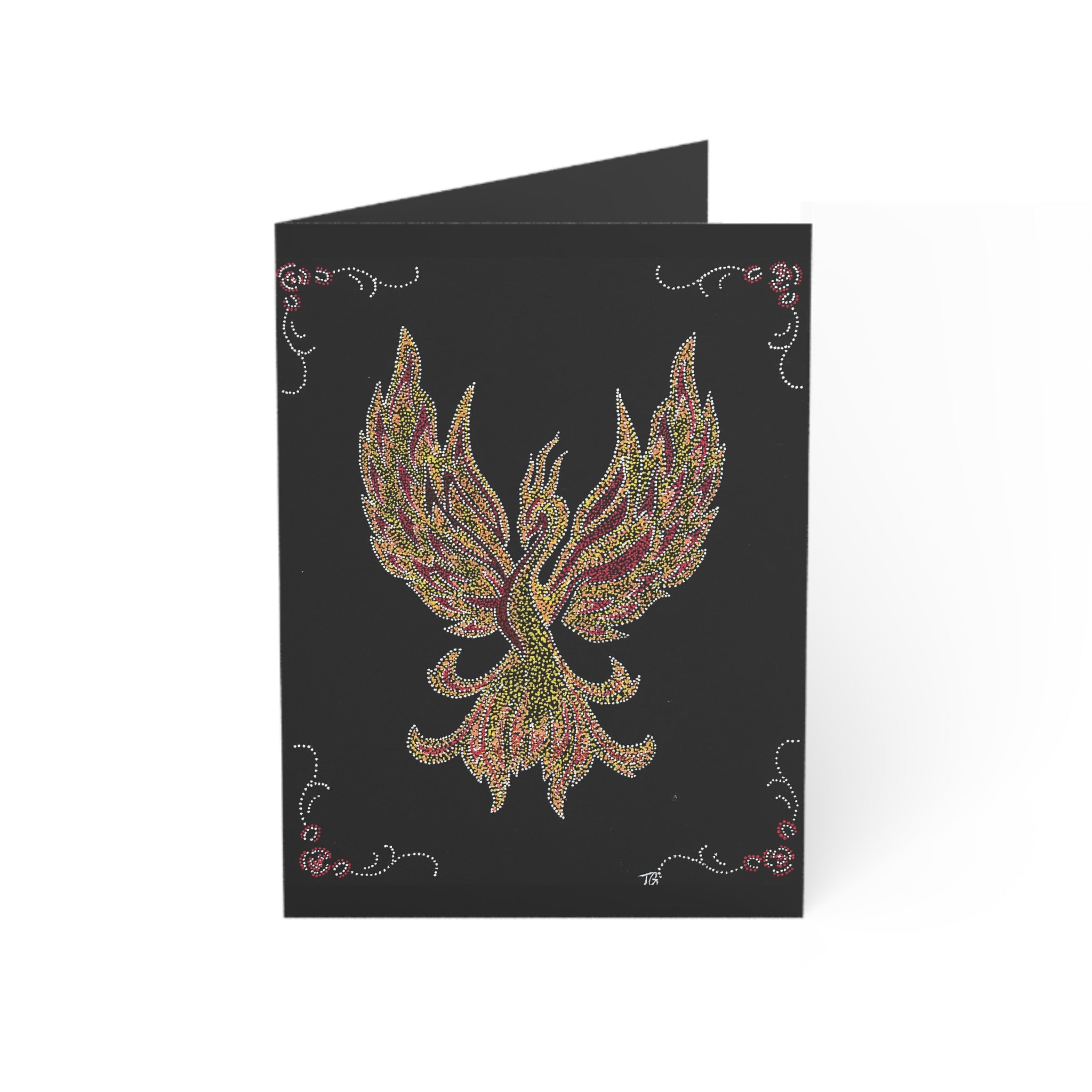 Hand Painted Acrylic Phoenix Print Greeting Cards- (1pc, 10pc, 30pc, 50pc)