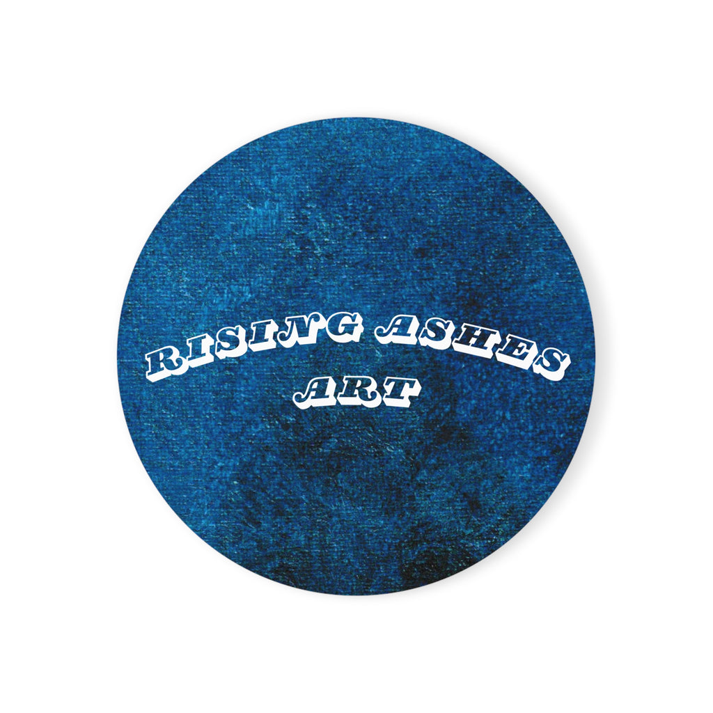 RisingAshesArt Blue Acrylic Print Cork Coaster