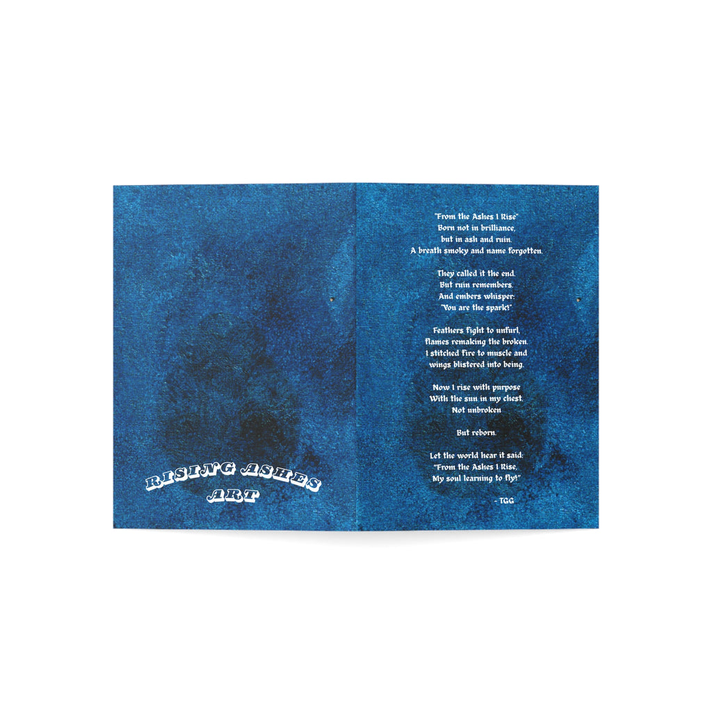 RisingAshesArt Poem Blue Greeting Cards- (1pc, 10pc, 30pc, 50pc)