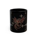 Hand Painted Acrylic Phoenix Star Print Mug- Black(11oz & 15oz)