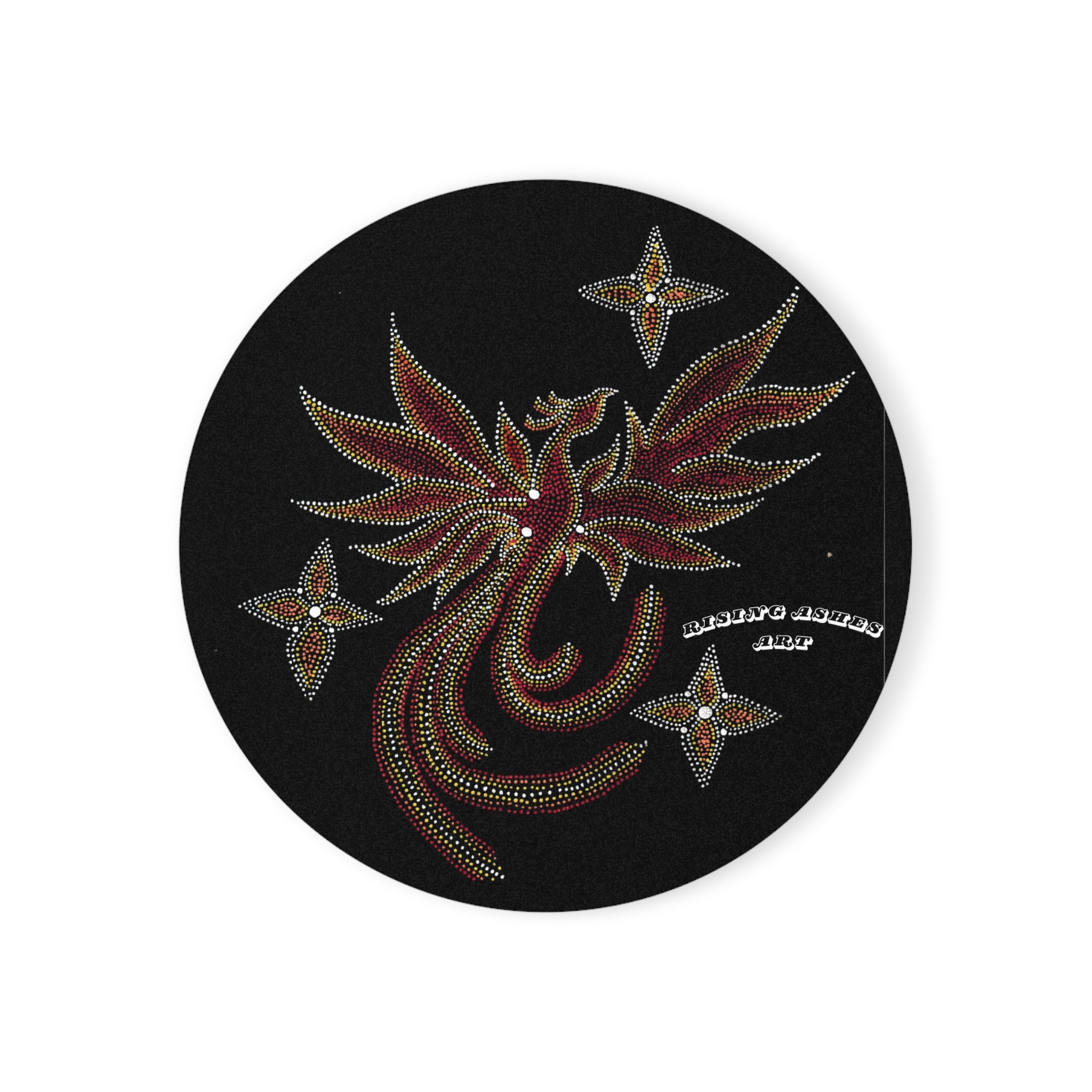 Hand painted Acrylic Phoenix Star Print Cork Coaster