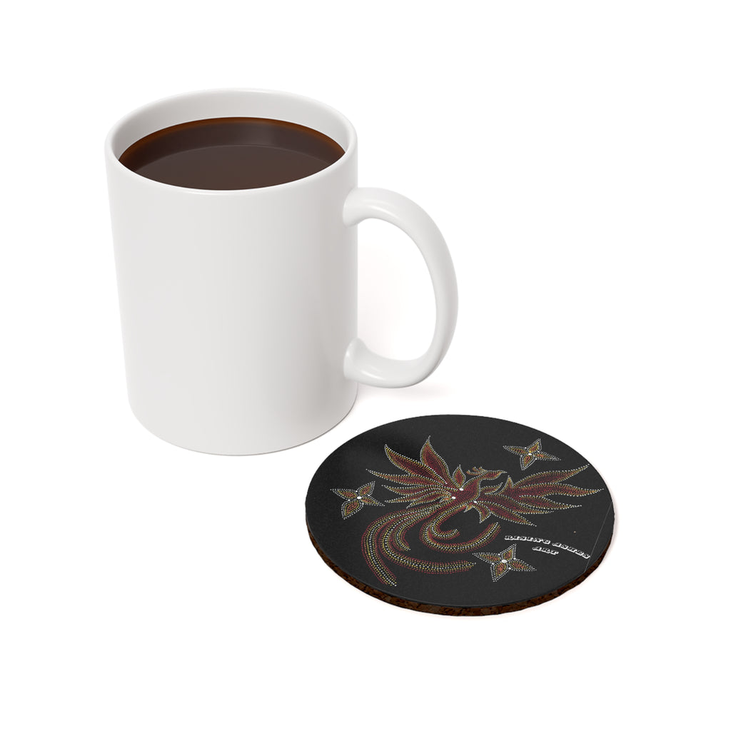 Hand painted Acrylic Phoenix Star Print Cork Coaster