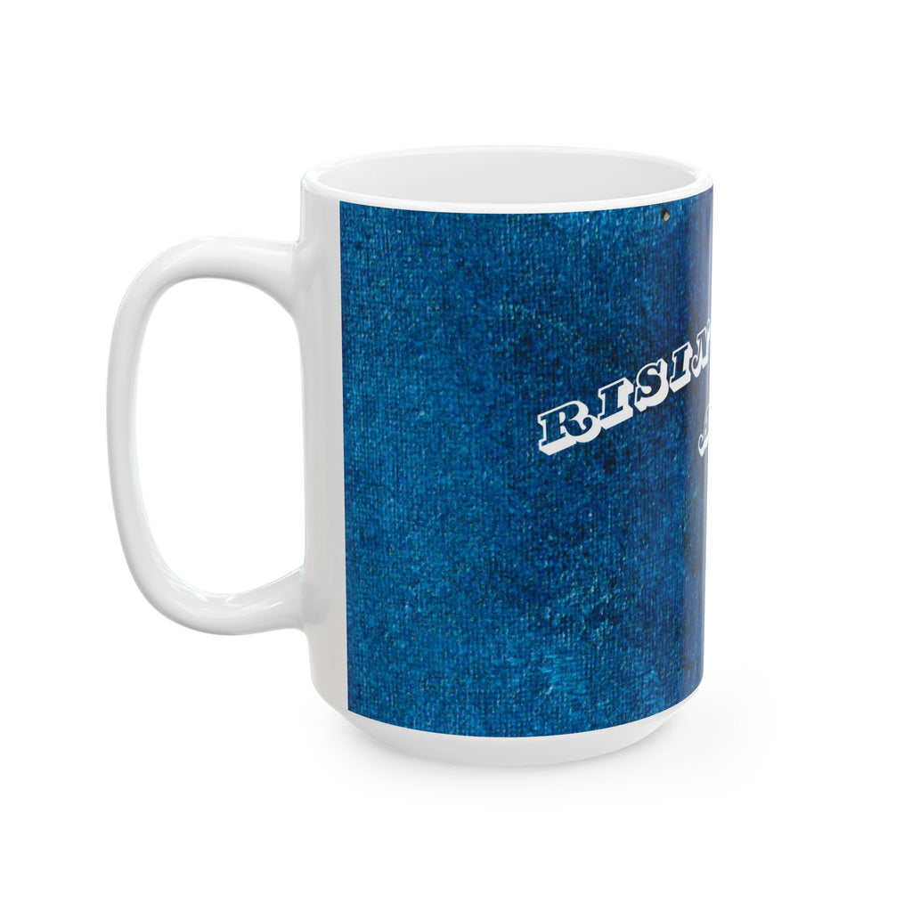 RisingAshesArt Logo Blue Mug- White(11oz & 15oz)