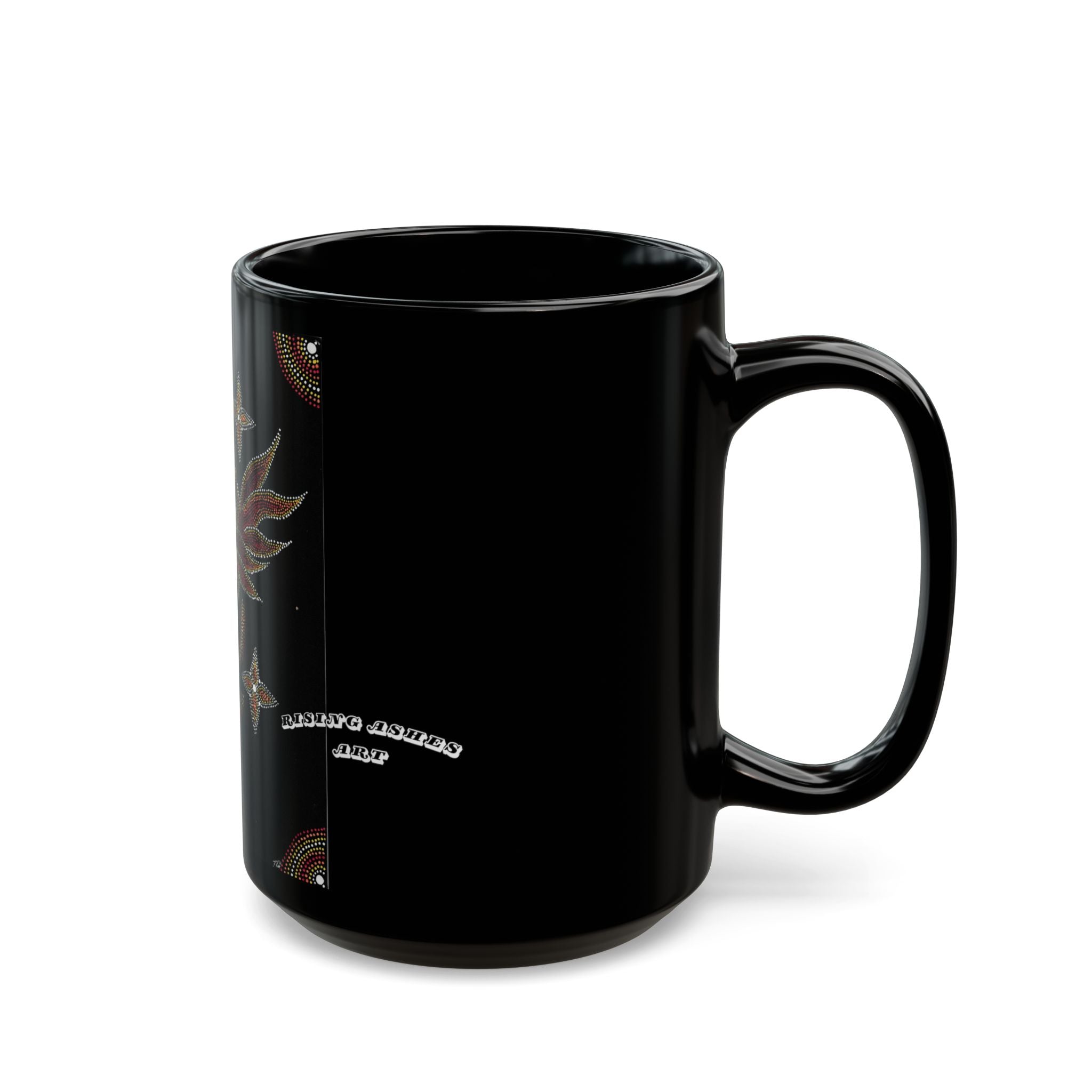 Hand Painted Acrylic Phoenix Star Print Mug- Black(11oz & 15oz)