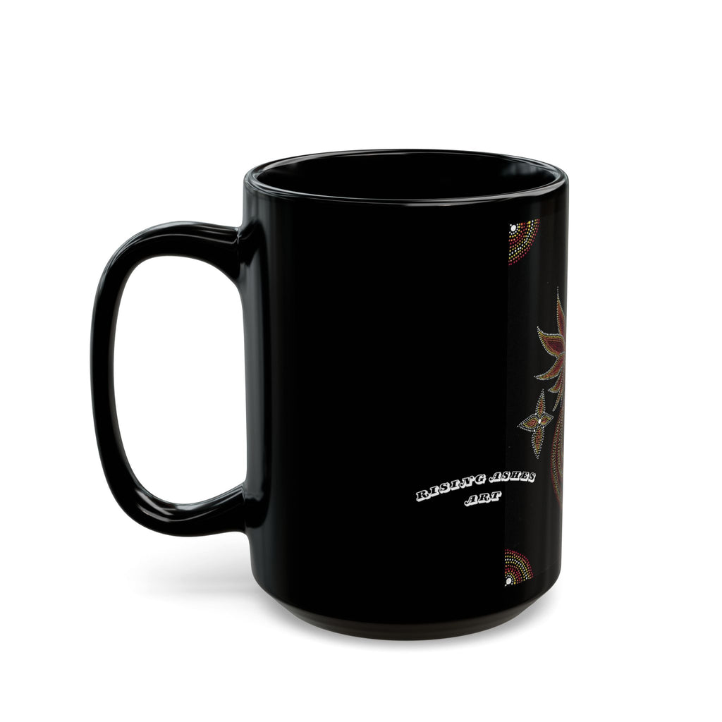 Hand Painted Acrylic Phoenix Star Print Mug- Black(11oz & 15oz)