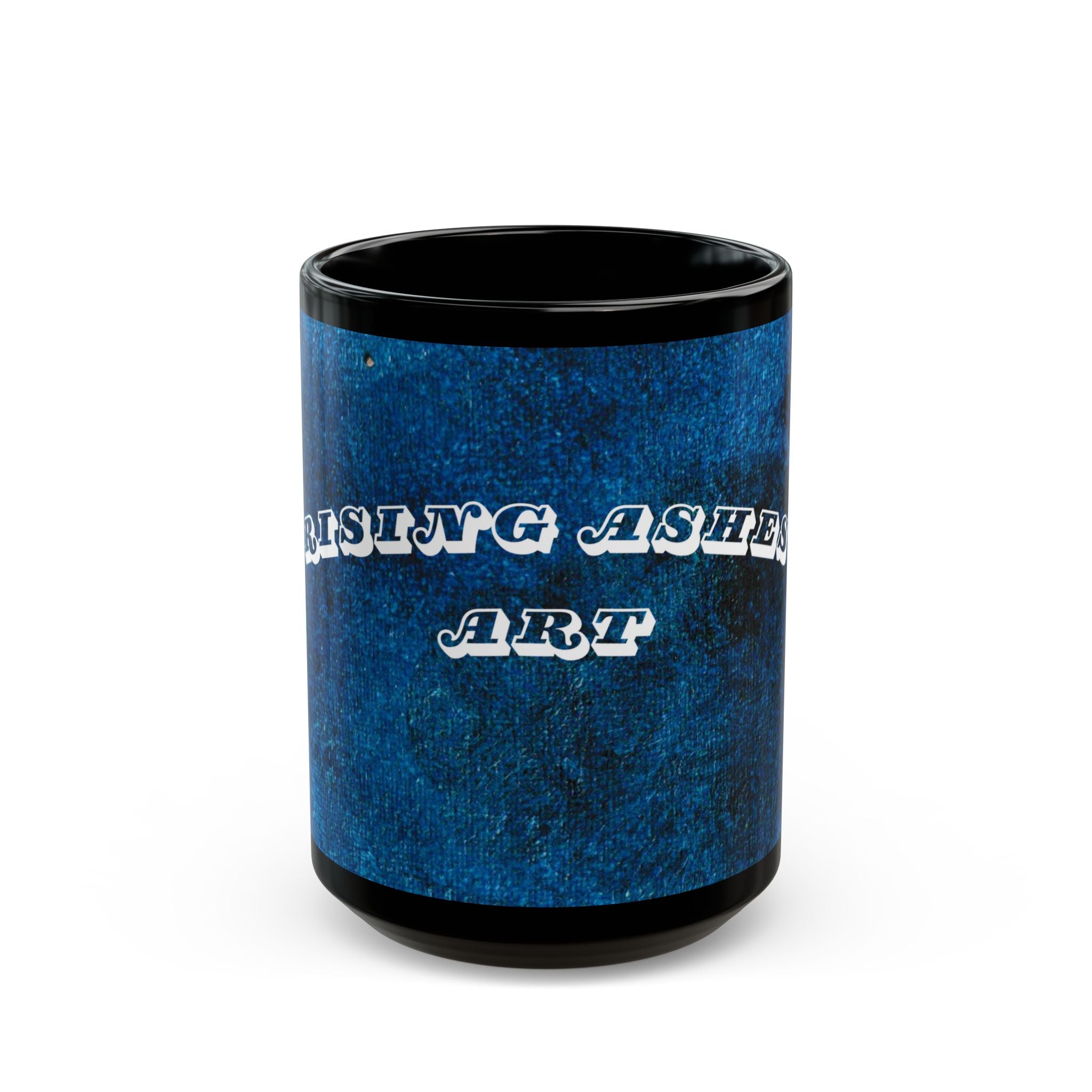 RisingAshesArt Logo Blue Mug- Black(11oz & 15oz)