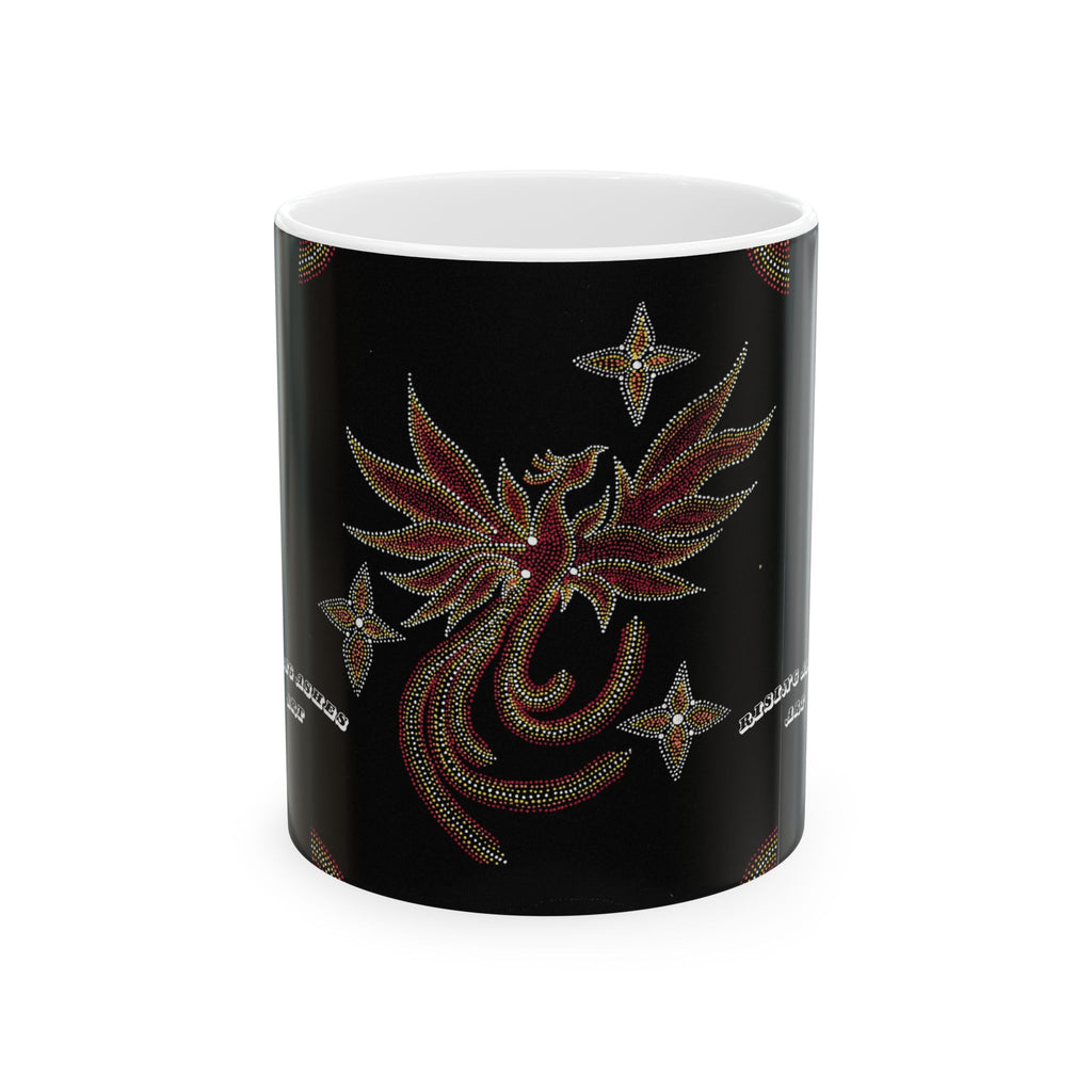 Hand Painted Acrylic Phoenix Star Print Mug- White(11oz & 15oz)