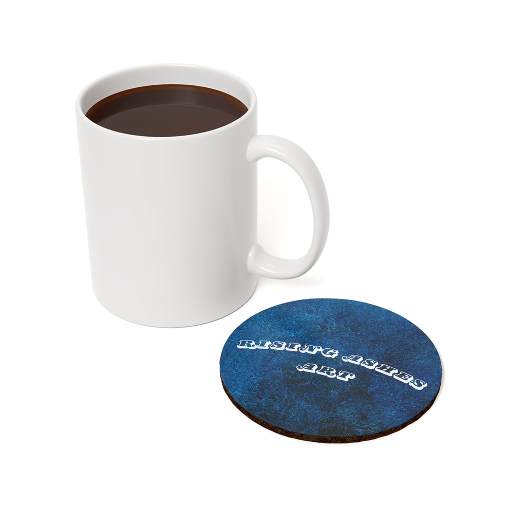 RisingAshesArt Blue Acrylic Print Cork Coaster